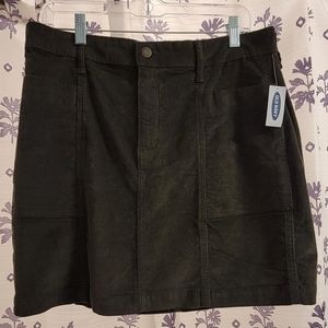 NWT OLD NAVY deep green corduroy skirt, Sz 12